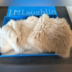 J.McLaughlin Rabbit Fur Infinity Scarf. Like new, cream to taupe ombré